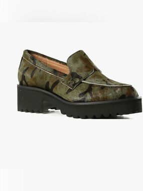 ALL BLACK Camo Lugg Lady Loafer Size 39